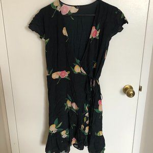 Wrap dress with flutter sleeves